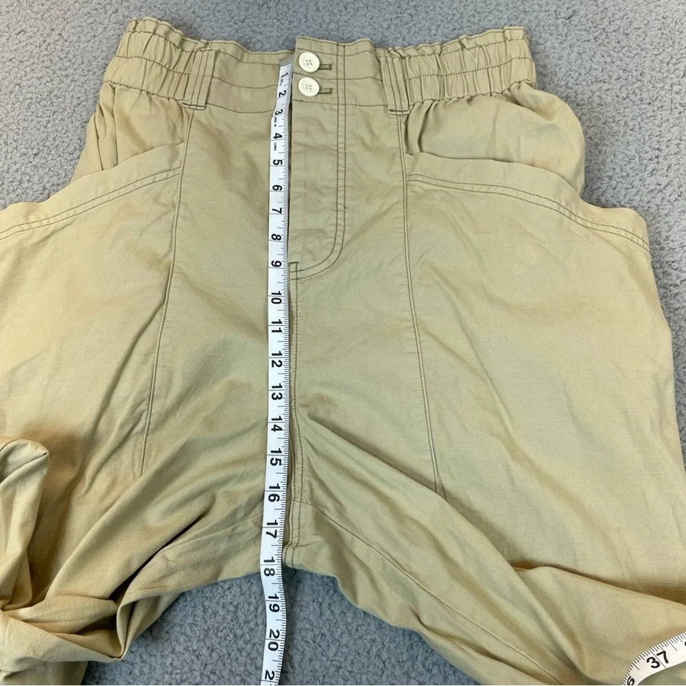 Free People Pants Womens L‎ Begie Ready to Run Cinch-Waist OB1235398 Parchment